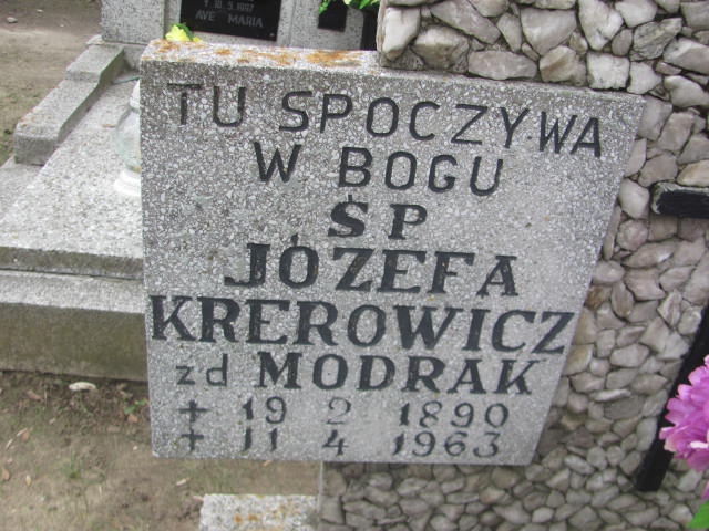 Józefa Krerowicz 1890 Trzemeszno - Grobonet - Wyszukiwarka osób pochowanych